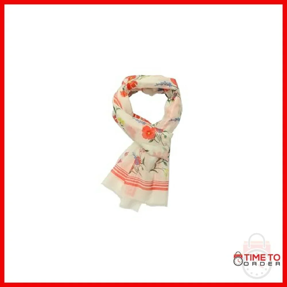 Oblong Scarf, 77% Cotton 23% Silk, Lightweight Fashion Accessory